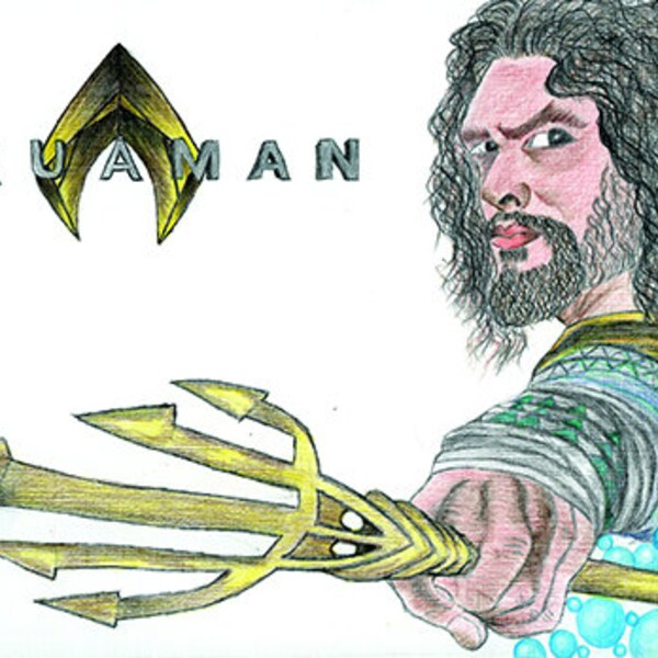 Aquaman, Jason Momoa, Poster Art, Print Art Work, Superhero Art, DC Comic Art, Wall Art, Kids Room Decor, Justice League, Atlantis Poster