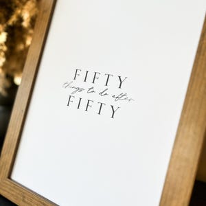 50th Birthday Guest Book Idea: Fifty Things To Do After Fifty A4 Print