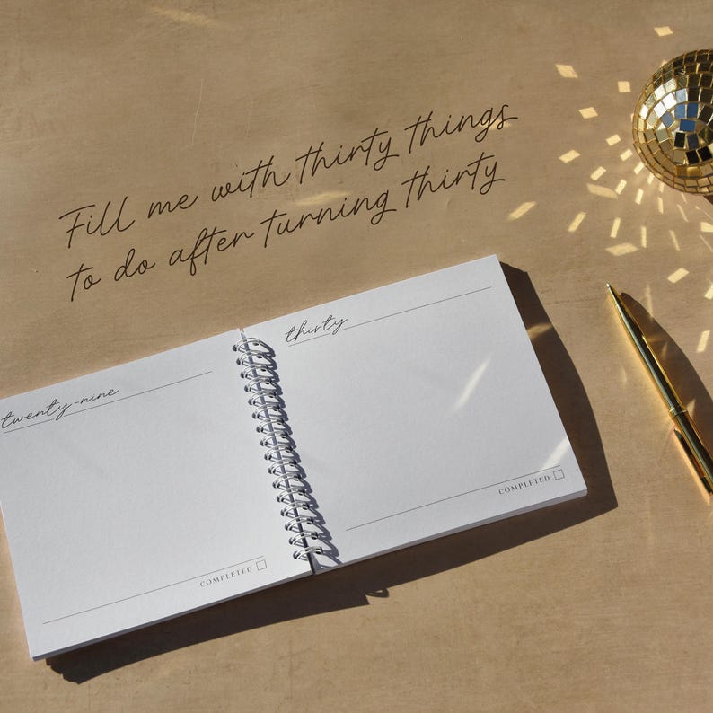30 After 30 Bucket List Journal; Personalised 30th Birthday Gift Book image 3