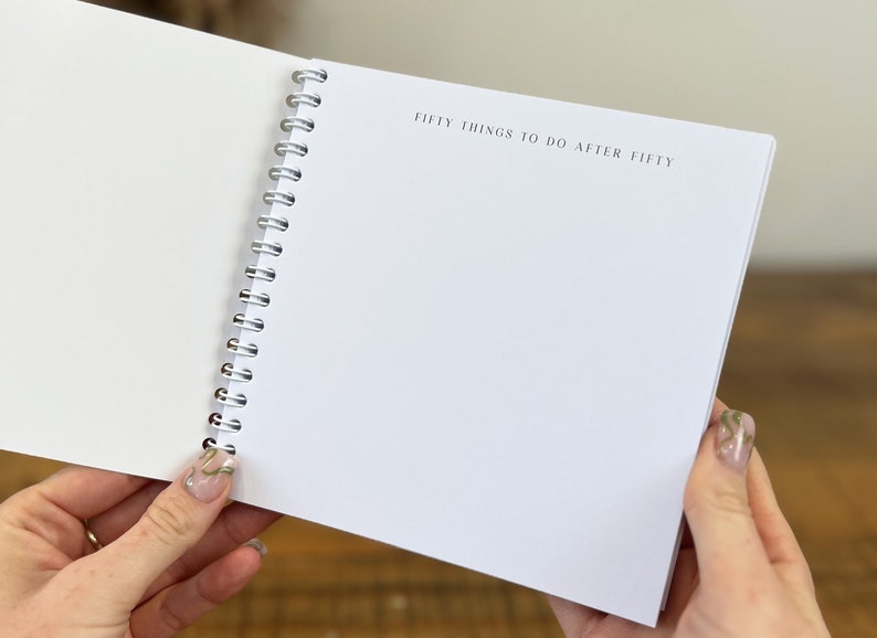 Personalised 50th Birthday gift; 50 things to do after you turn 50 Bucket List Activity Book