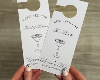 Personalised Hen Weekend Door Hangers | Custom Reserved For Room Tags
