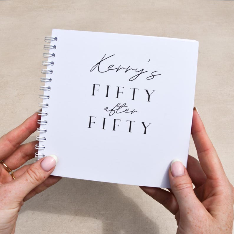 Personalised 50th Birthday gift; 50 things to do after you turn 50 Bucket List Activity Book