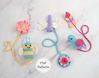 Bumblebee, Dragonfly and Hummingbird Bookmarks - Crochet Amigurumi Pattern - Smiley Crochet Things - PDF Download - Incl. Photo Tutorial