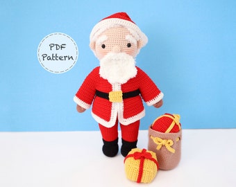 Santa Claus Doll / Father Christmas Toy - Crochet Amigurumi Pattern - Smiley Crochet Things - PDF Download - Instructions & Photo Tutorial