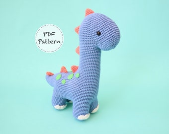 Dora the Diplodocus Dinosaur - Crochet Amigurumi Pattern - Smiley Crochet Things - PDF Download - Written instructions and Photo Tutorial