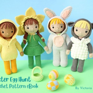 Easter Egg Hunt Dolls eBook - Crochet Amigurumi Pattern - PDF Download - ENGLISH Written Instructions and Photo Tutorial