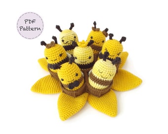 Beehive Flower - Crochet Amigurumi Pattern Instructions