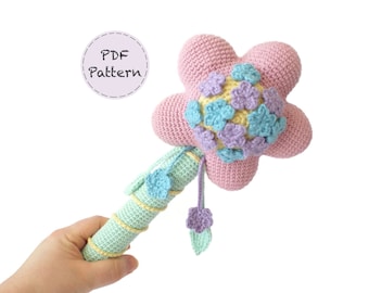 Magical Flower Wand - Crochet Amigurumi Pattern - Smiley Crochet Things - PDF Download - ENGLISH Written Instructions and Photo Tutorial