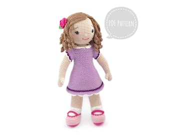 Rosie Doll - Crochet Amigurumi Pattern - PDF Download - ENGLISH Written Instructions & Photo Tutorial - 36cm (14in) Doll