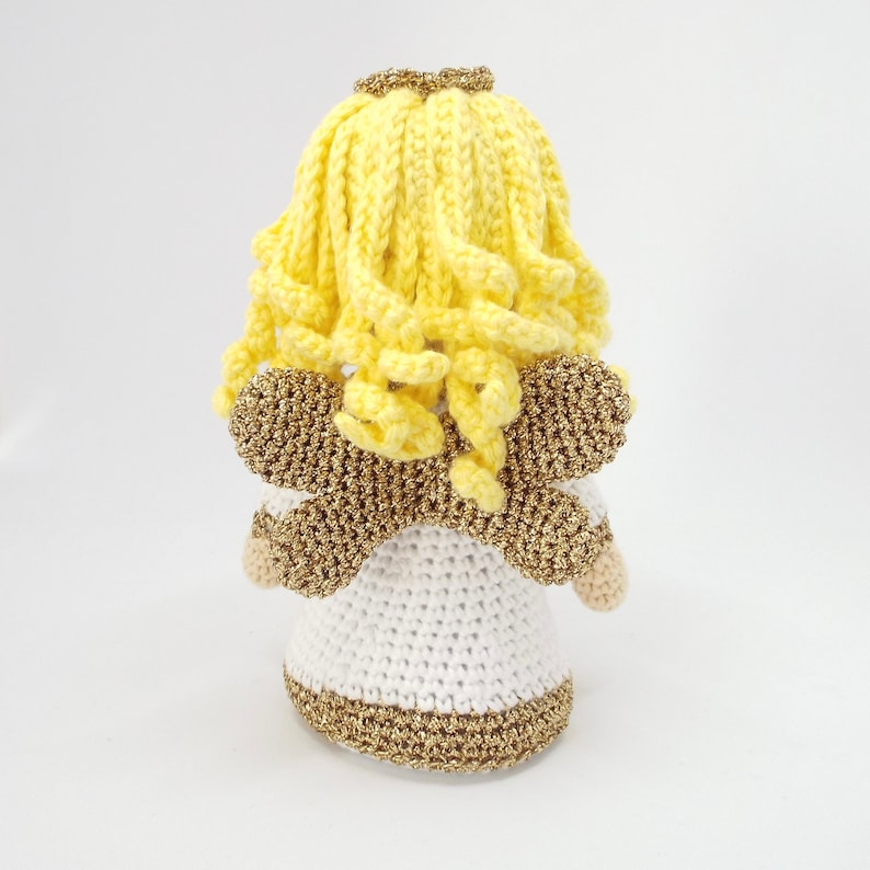 Small 16cm 6in Crochet Amigurumi Pattern Instructions Angelica the Angel Christmas Tree Topper Doll