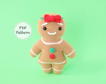 Gingerbread Lady Amigurumi - Christmas Crochet Amigurumi Pattern -Smiley Crochet Things- PDF Download- Written Instructions + Photo Tutorial