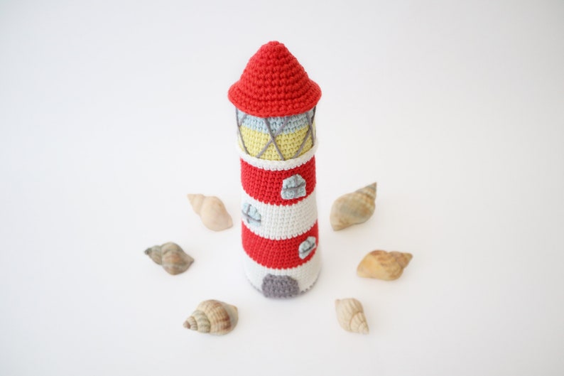 Lighthouse Crochet Amigurumi Pattern Smiley Crochet Things PDF Download Written Instructions and Photo Tutorial image 3