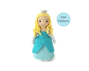 Princess Penelope Doll - Crochet Amigurumi Pattern - PDF Download - ENGLISH Instructions & Photo Tutorial - 28cm (11in) Doll