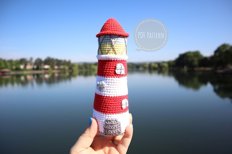 Lighthouse Crochet Amigurumi Pattern Smiley Crochet Things PDF Download Written Instructions and Photo Tutorial image 1