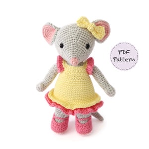 Milly the Mouse Poseable Doll - Crochet Amigurumi Pattern - PDF Download - ENGLISH Written Instructions and Photo Tutorial