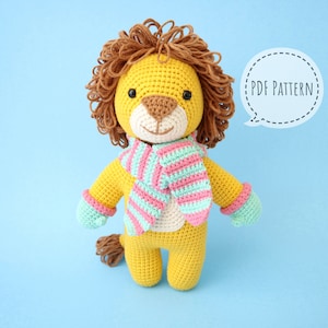 Leonard the Lion with Scarf and Mittens - Crochet Amigurumi Pattern - PDF Download - ENGLISH Instructions and Photo Tutorial