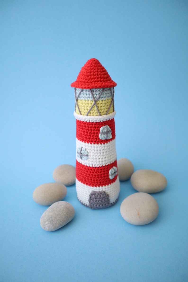 Lighthouse Crochet Amigurumi Pattern Smiley Crochet Things PDF Download Written Instructions and Photo Tutorial image 2