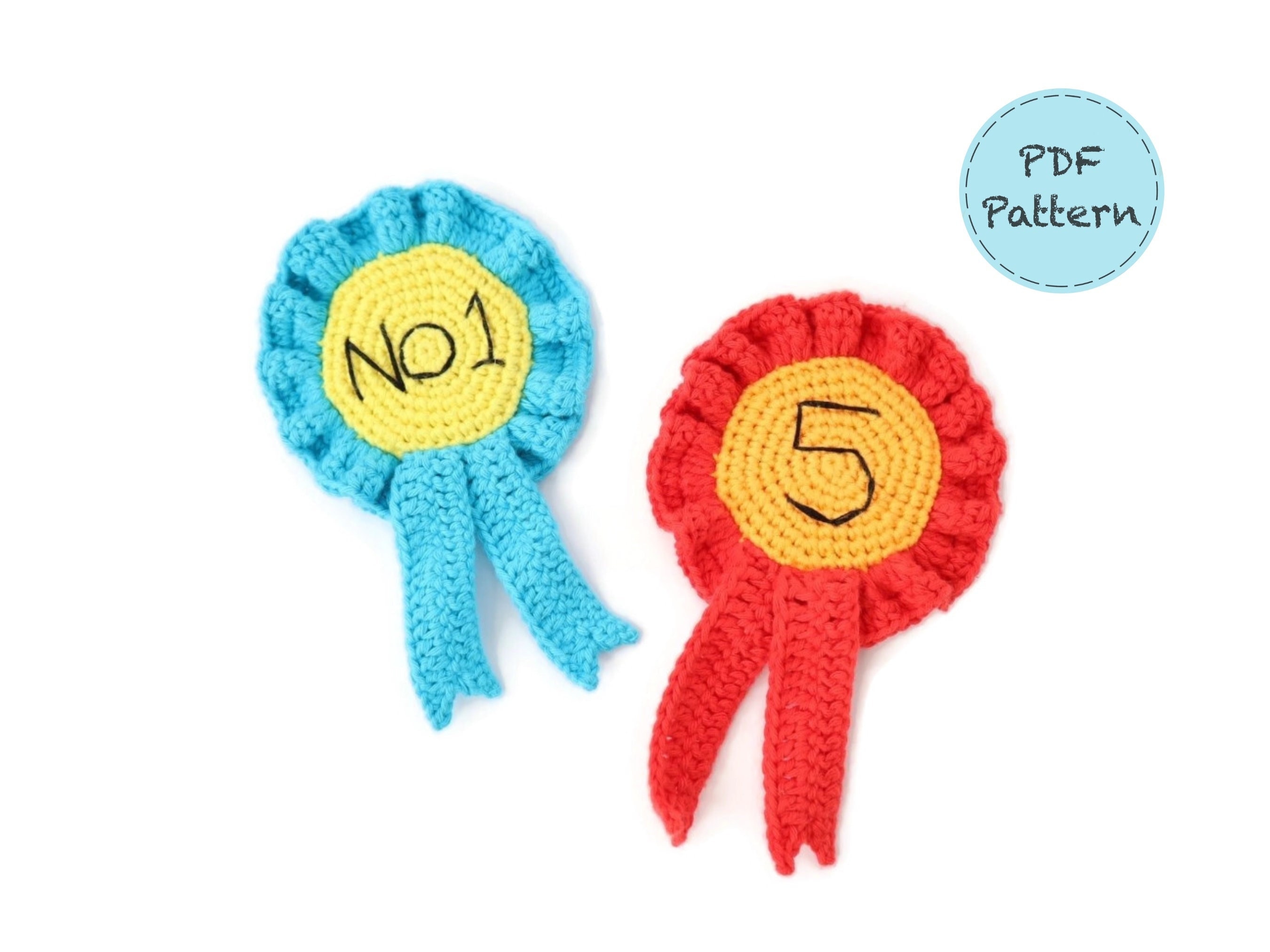 Celebration and Party Rosette Pin Badge - Crochet Pattern - PDF Download - ENGLISH Written Instructions and Photo Tutorial
