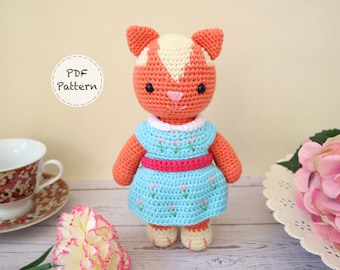 Claudia the Cottage Cat - Crochet Amigurumi Pattern - Smiley Crochet Things - PDF Download - Written Instructions and Photo Tutorial