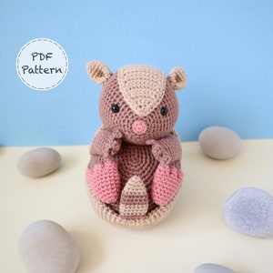 Arlo the Armadillo - Crochet Amigurumi Pattern - Smiley Crochet Things - PDF Download - ENGLISH Written Instructions and Photo Tutorial