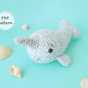 Norbert the Narwhal - Crochet Amigurumi Pattern - Smiley Crochet Things - PDF Download - ENGLISH Written Instructions and Photo Tutorial