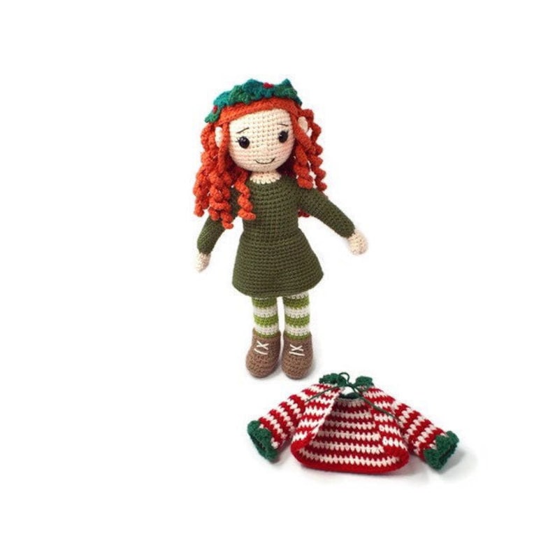 Holly The Elf Crochet Amigurumi Pattern Smiley Crochet Things PDF Download Written Instruction and Photo Tutorial 28cm 11in doll image 4