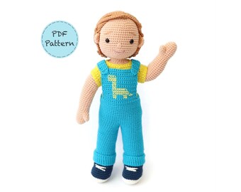 James Boy Doll - Crochet Amigurumi Pattern - PDF Download - ENGLISH Written Instructions & Photo Tutorial - 40cm (16in) Doll