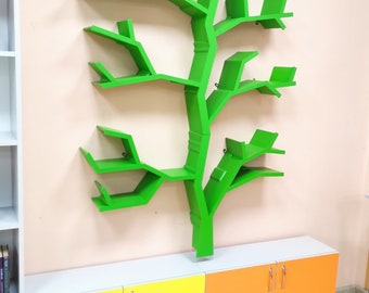 Tree Bookshelf, rustic bookshelf, tree shelf, interior, Hand Made