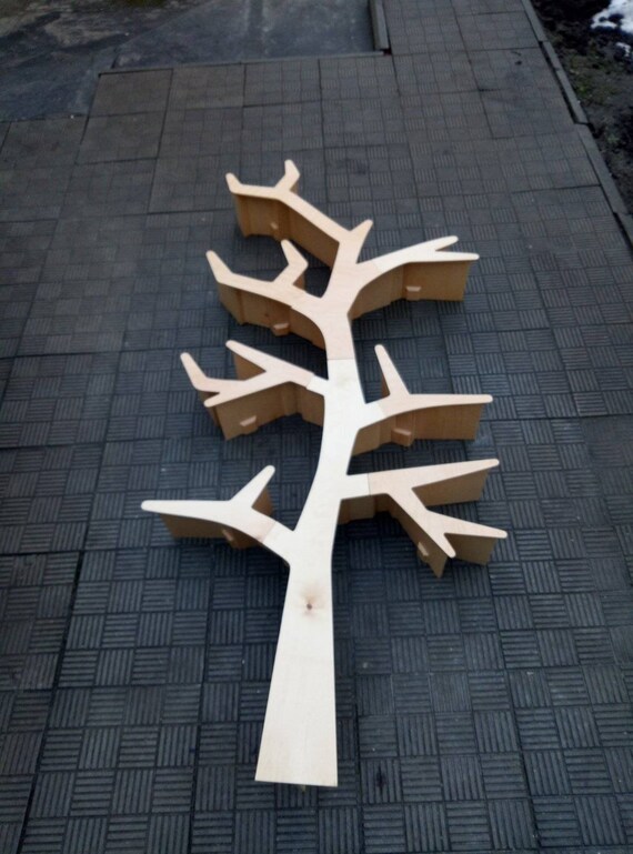 Baum Bücherregal 5-stöckig – Aus MDF, 60x31x16 Cm, Schwarz, Für Bücher, CDs, Deko Im Wohnzimmer, Büro
