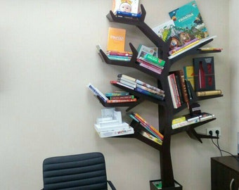 Tree bookshelf and toys, Tree Bookshelf, rustic bookshelf, tree shelf, interior, bookcase