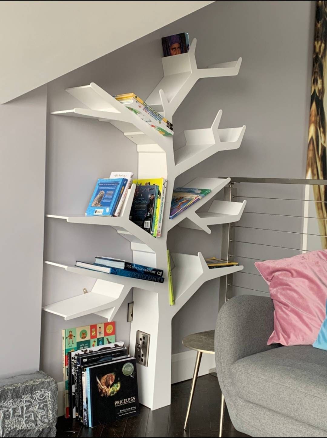 Tree bookshelf, books, tree shelf
