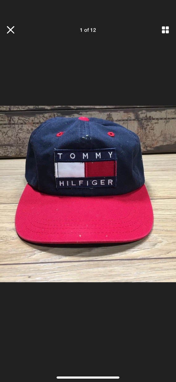 Vintage Tommy Hilfiger Flag Patch Logo Snapback Ha