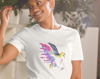 Barn Owl Watercolor Painting T-Shirt, Bird Lover Gift