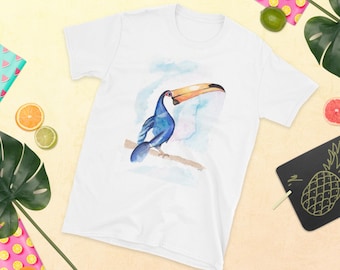 Toucan Watercolor T-shirt, Bird Lover Gift