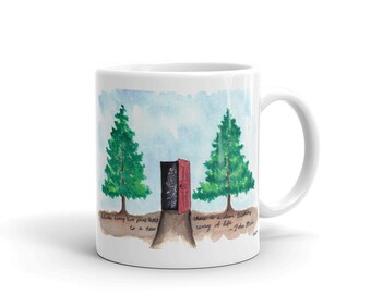 John Muir Quote Coffee Mug, Pine Tree Doorway, Nature Lover Gift