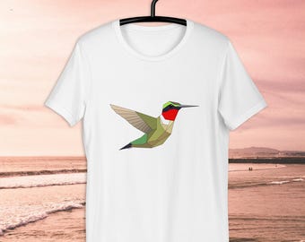 Geometric Hummingbird T-shirt, Bird Lover Gift