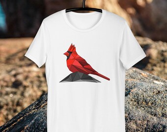 Geometric Northern Cardinal T-shirt, Bird Lover Gift