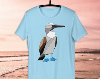 Geometric Blue Footed Booby T-Shirt, Bird Lover Gift