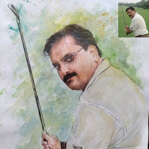 Custom Portrait, Retirement Gift, Photo to Painting, Watercolor Painting, Gift your father, Gift your mother, Father&#39;s day, Mother&#39;s day