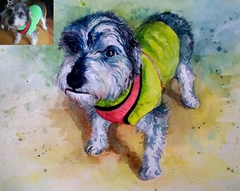 Custom Dog Portrait, Photo to Painting, Watercolor Painting, Dog Memorial, Custom Dog Gift, Personalized Gift, Dog Remembrance