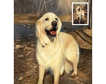 Ritratto personalizzato di un animale domestico, dipinto a olio di un animale domestico, foto su dipinto, regalo per la perdita di un animale domestico, memoriale per un cane, regalo personalizzato per un cane, regalo personalizzato per un cane, ricordo per un cane