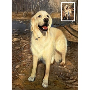 Custom Pet Portrait, Pet Oil Painting, Photo to Painting, Pet Loss Gift, Dog Memorial, Custom Dog Gift,Personalized Dog Gift,Dog Remembrance