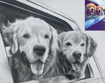 Custom Pet Portrait,Pet Memorial,Charcoal Drawing, Pet Portrait, Pencil Drawing, Dog Portrait, Personalized pet gift, Pet Remembrance