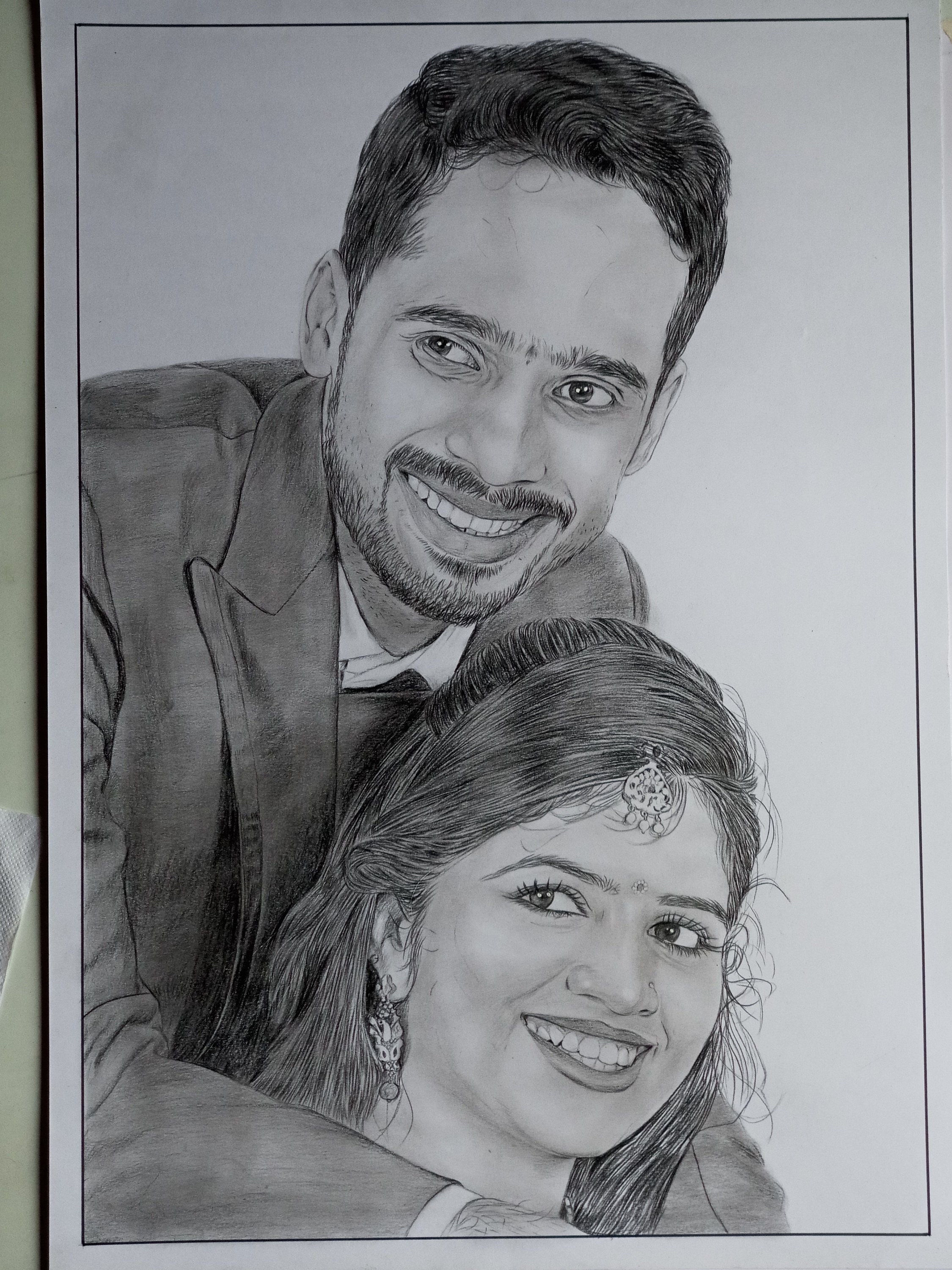 Personalisiertes Portrait, Jahrestagsgeschenk, Geburtstagsgeschenk, Foto zum Skizzieren, Bleistiftskizze, Hochzeit, Romantisches Valentinstagsgeschenk, Freundin Freund Geschenk