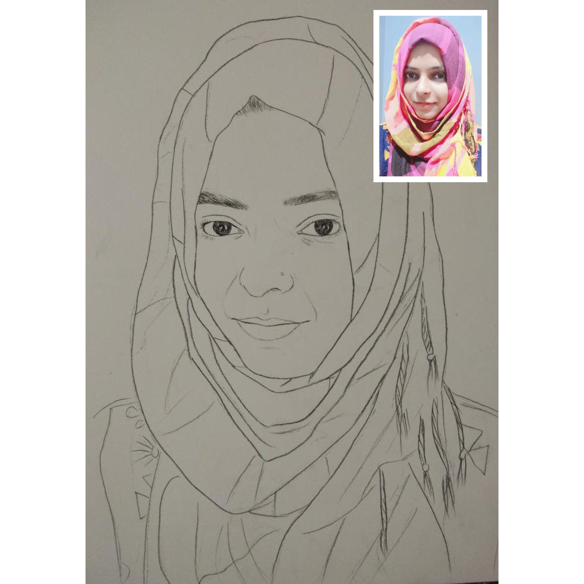 Custom Portrait Photo to Sketch Line Art Photo to Drawing | Etsy