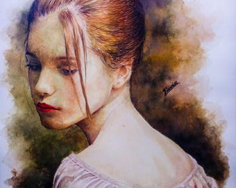 Benutzerdefinierte Porträt, Freundin Geschenk, Foto zur Malerei, Aquarell Malerei, Valentinstag romantisches Geschenk, Paar Porträt, Geburtstagsgeschenk, Freund