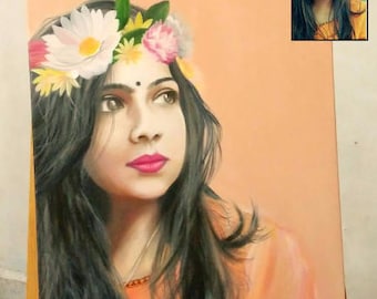 Custom Portrait,Girlfriend Gift,Photo to painting,Oil painting,Romantic gift,Couple portrait,Birthday Gift,Boyfriend gift,Valentine's Gift