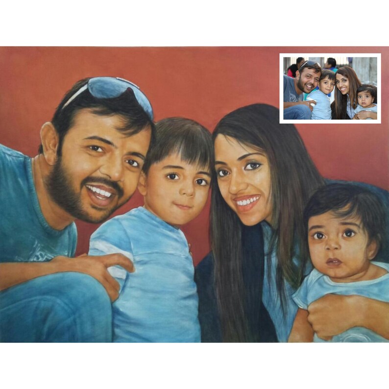 Custom Portrait Personalised Portrait Family Portrait Personalized Gift Wedding Portrait Personalized Wedding Gift Custom Portrait Painting image 7