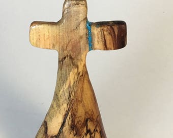 Hand carved wood cross