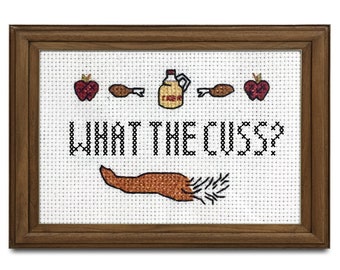 What the Cuss? || Cross stitch with Fantastic Mr. Fox details